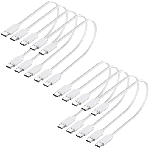 weishan 10Pack USB C Charger Cable Multipack 60W Fast Charge USBC to Type C Charging Cords 1ft Bulk Short Wires White - Image 1