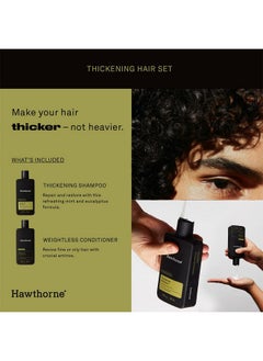 Hawthorne Hawthorne Men's Thickening Shampoo and Conditioner Hair Set. Includes Thickening Shampoo and Weightless Conditioner. Sulfate Free, Paraben Free. 8 Fl Oz Each.  - Image 3