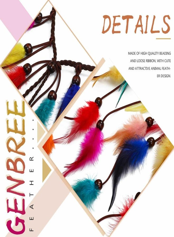 GENBREE Boho Feather Headband Rainbow Hair Accessories Indian Costume for Women - Image 5