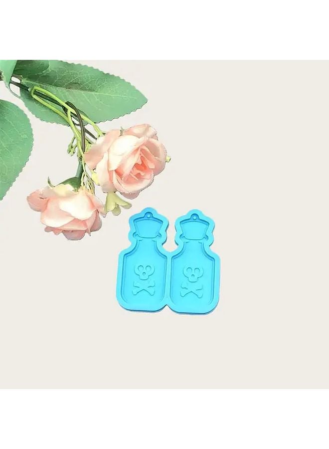 قالب السيليكون مرآة الإيبوكسي بنمط الجمجمة الزرقاء لصنع المجوهرات DIY - Image 3