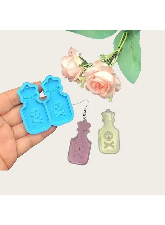 قالب السيليكون مرآة الإيبوكسي بنمط الجمجمة الزرقاء لصنع المجوهرات DIY - Image 5