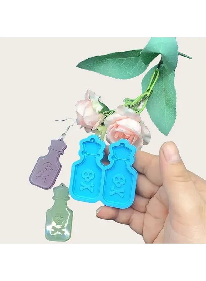 قالب السيليكون مرآة الإيبوكسي بنمط الجمجمة الزرقاء لصنع المجوهرات DIY - Image 1