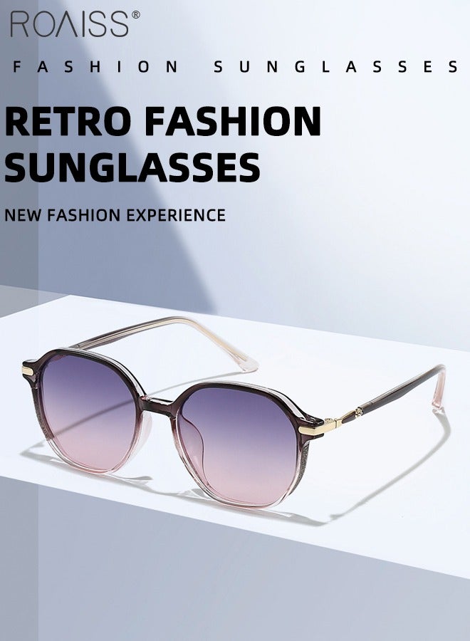 roaiss Polarized Round Sunglasses for Women, UV400 Protection Sun Glasses, Fashion Sun Shades for Shopping Party Travel with Glasses Case, 51mm Grey Pink - Image 5