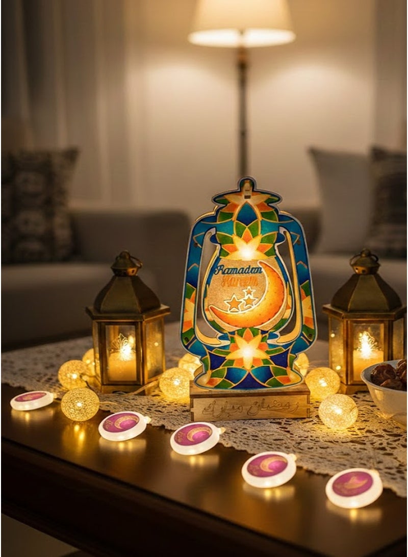 سي او أرماء تعليقة خشبية شكل فانوس زينة رمضان - Image 2