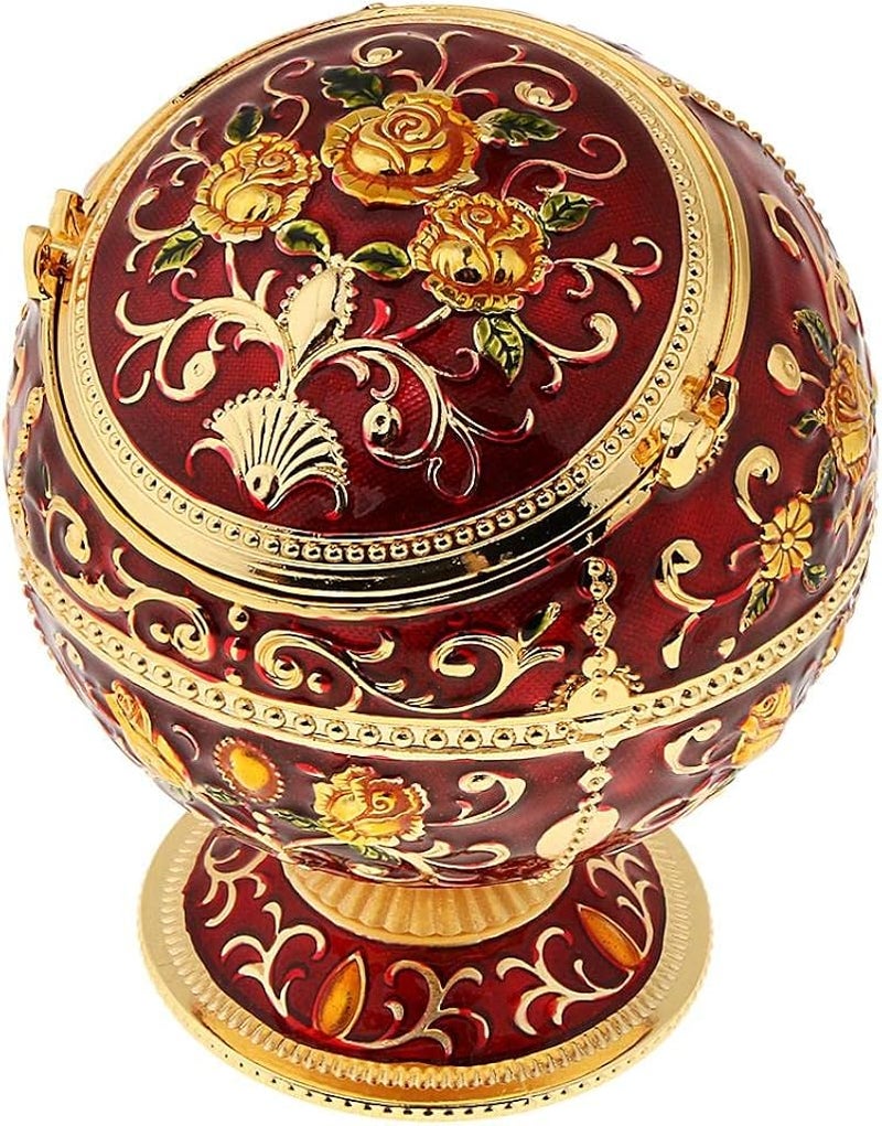 klarako Zinc Alloy Jewelry Box with Lid Windproof Ashtray Vintage - Image 4