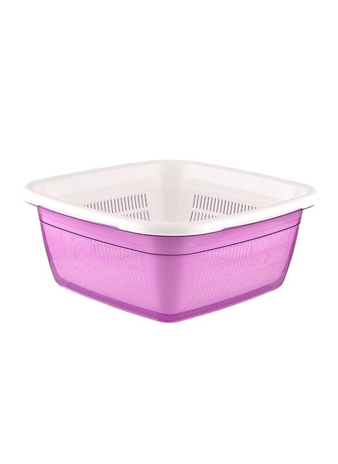 Emerald Square Basin Bowl with Strainer 3.8L
