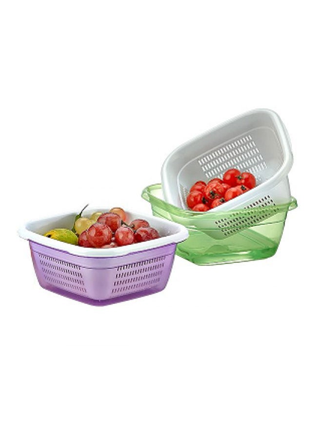 Hobby Life - Emerald Square Basin Bowl with Strainer 3.8L - Image 1