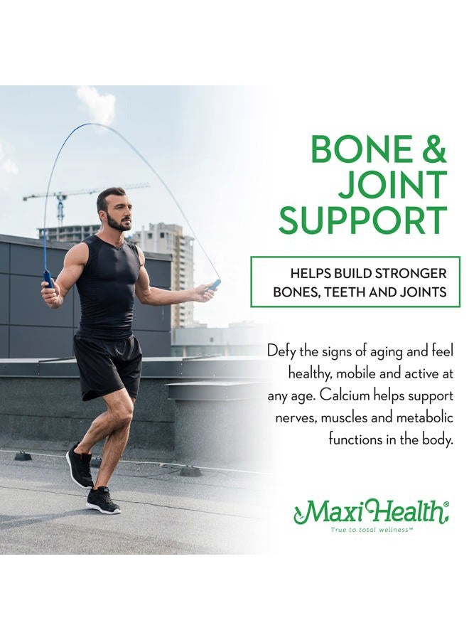 Maxi Health مكمل الكالسيوم 500 ملغ مع فيتامين د3 (2000 وحدة دولية)، مغنيسيوم (250 ملغ) وفيتامين ك2 (150 ميكروغرام) - دعم العظام والأسنان والمفاصل للرجال والنساء - 120 كبسولة - كال ماغ ك-دي من ماكسي هيلث - Image 3