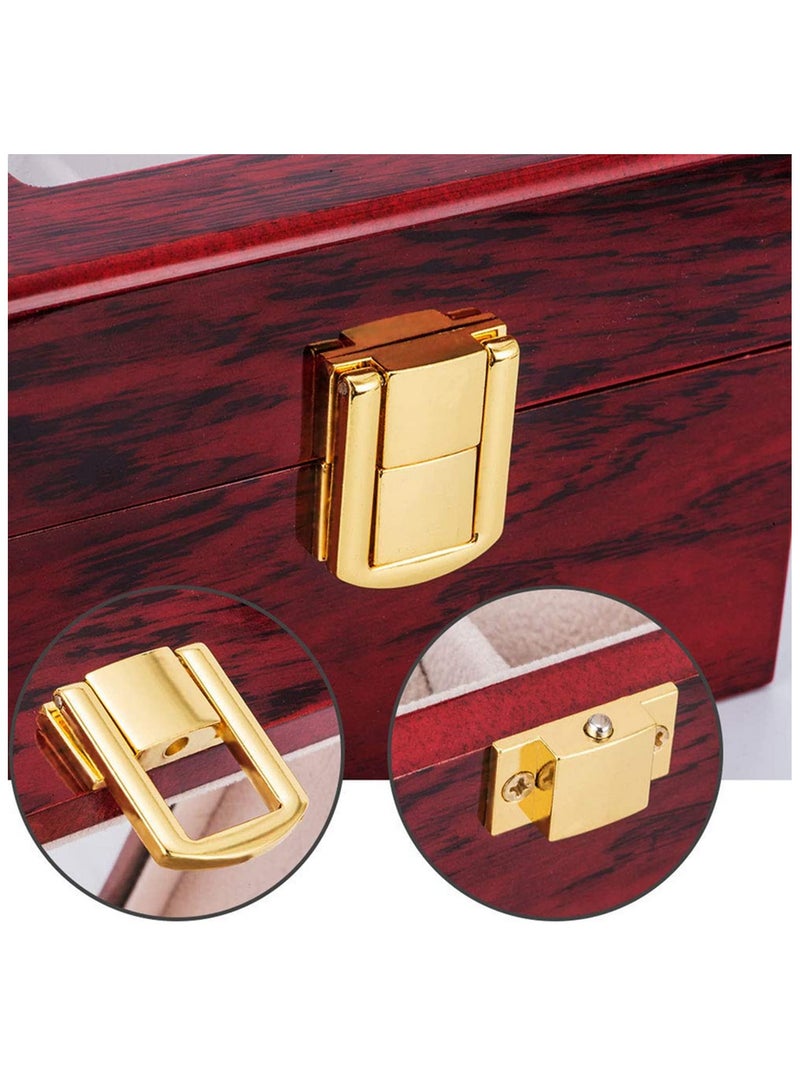 Wooden Watch Box with Glass Top 12 Grids Jewelry Organizer Watch Holder Box Storage Display Case for Watches Collection 31cm*21cm*9cm - Image 5
