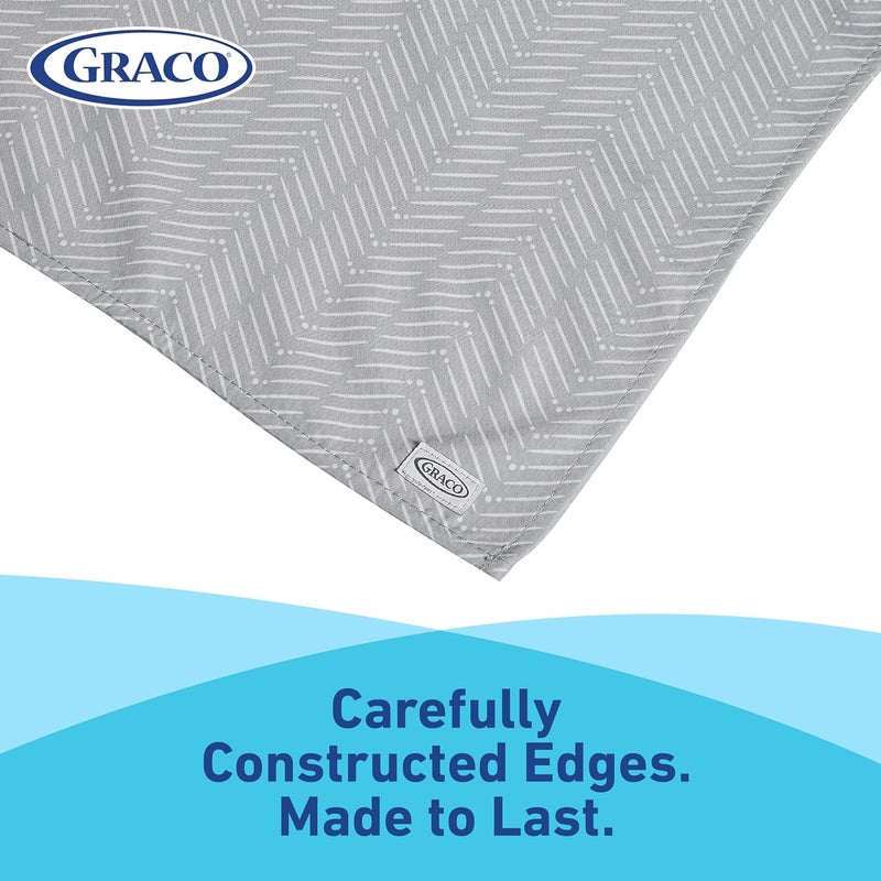 Graco Waterproof Splat Mat for High Chair and Arts & Crafts - 51" x 51" Anti-Slip Food Splash and Spill Mat in Gray Chevron - Image 2