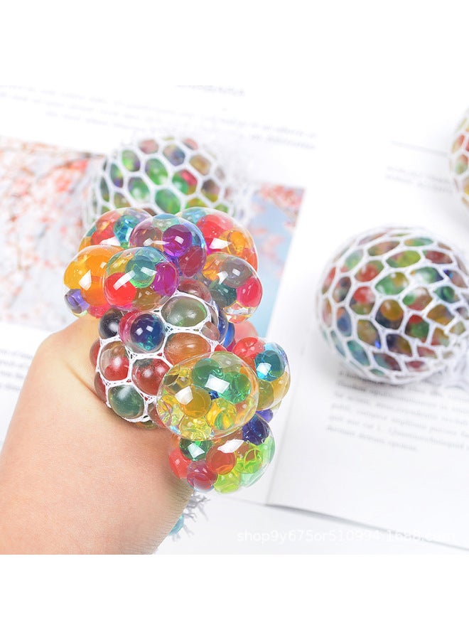 【6PCS，Only Six】Bead Squishy - Grape Ball Stress Relief Squishy Toy - 5.0 colored beads grape ball one - Mesh Squeeze Ball, Sensory Fidget Toy, Anxiety Relief, Kids Adults Decompression, Funny Stress Ball, TikTok Viral Toy - Image 4