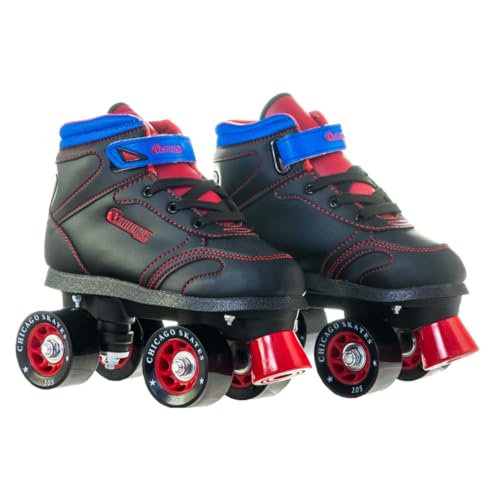 Chicago Sidewalk Roller Skates – Durable, Top Performance Indoor/Outdoor Use Skate Shoes for Girls & Boys, High-Top Boot Safety Youth Quad Skates, 60mm PU Wheels, Adjustable Chassis & Trucks - Image 1
