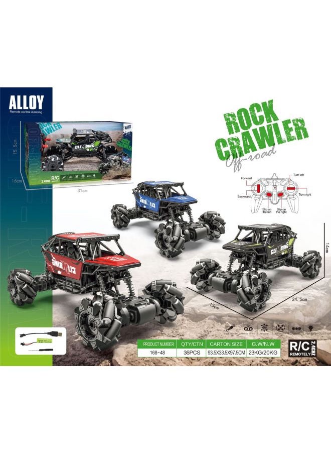null - High-speed Alloy Remote Control Stunt Climbing Car Remote Control Car Four-wheel Drive Off-road Vehicle Drift Racing Car Export-Color:168-48 Blue Alloy Climbing Side - Image 1