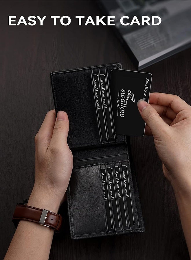 FIMILU Wallet Men RFID Genuine Leather Bifold Wallets for Mens, ID Window 16 Card Retro Classic Money Bag - Image 4