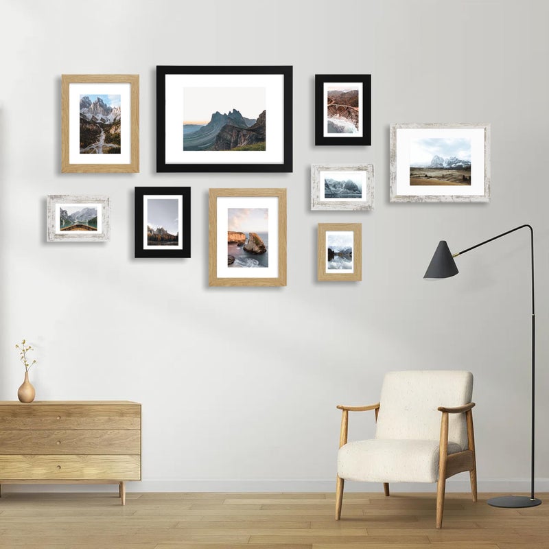 Hongkee 4x6 Picture Frame Set of 4  Made of Real Glass and Black Wooden Frame  4 by 6 Photo for Wall or Tabletop - Display Picture 3.5x5 with Mat or 4x6 Without Mat - Image 4