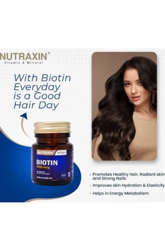 NUTRAXIN Nutraxin Biotin 5000 Mcg for Healthy Hair, Skin and Nail 30 Tablets  - Image 3