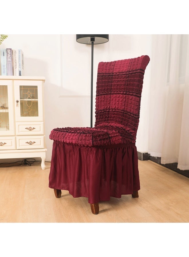 6 PCS High Stretch Skirt Chair Cover for Dining Removable Dining Room Chair Covers with Skirt Spandex Chair Slipcovers Protector - Image 4