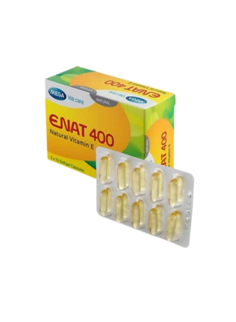 Mega We Care ENAT 400 Natural Vitamin E Softgel Capsules – 400 IU Antioxidant Support | 30 Capsules - Image 2