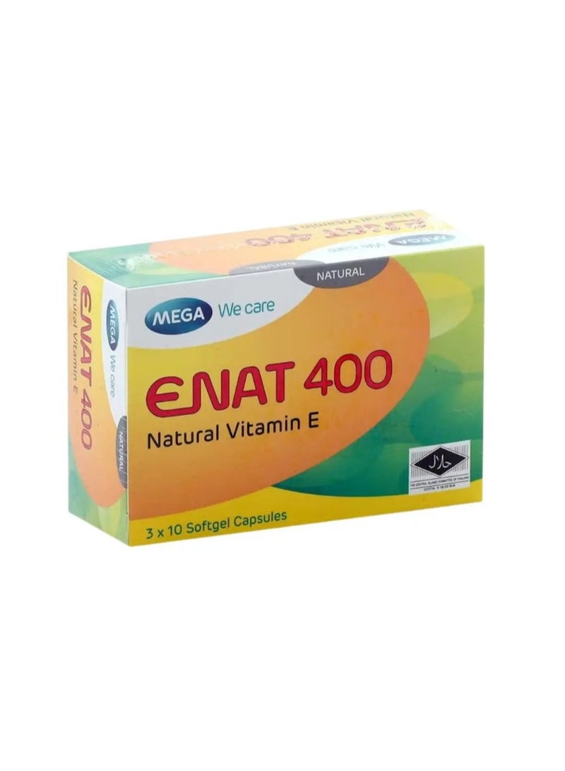 Mega We Care ENAT 400 Natural Vitamin E Softgel Capsules – 400 IU Antioxidant Support | 30 Capsules - Image 3