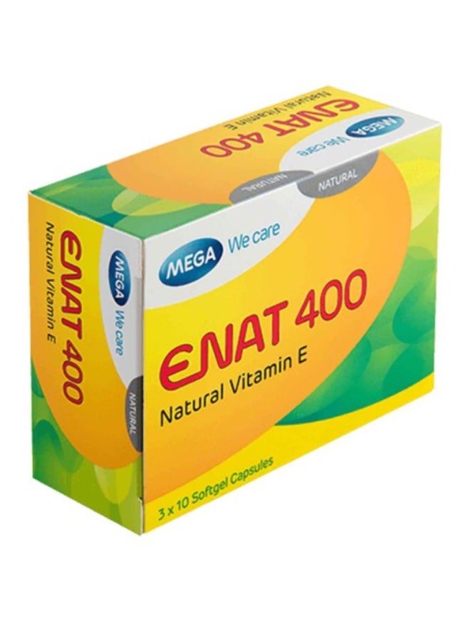 Mega We Care ENAT 400 Natural Vitamin E Softgel Capsules – 400 IU Antioxidant Support | 30 Capsules - Image 1