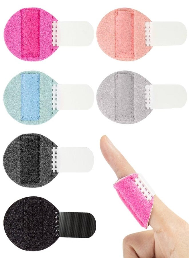 Ponpon 6Pcs Finger Splints for Trigger Finger Thumb Splints Finger Brace Index Finger Support for Broken Strained Arthritis (Pink+Light Grey+ Dark Grey+Light Blue+Black+Rose Red (6Pcs)) - Image 1