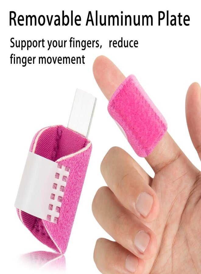 Ponpon 6Pcs Finger Splints for Trigger Finger Thumb Splints Finger Brace Index Finger Support for Broken Strained Arthritis (Pink+Light Grey+ Dark Grey+Light Blue+Black+Rose Red (6Pcs)) - Image 3