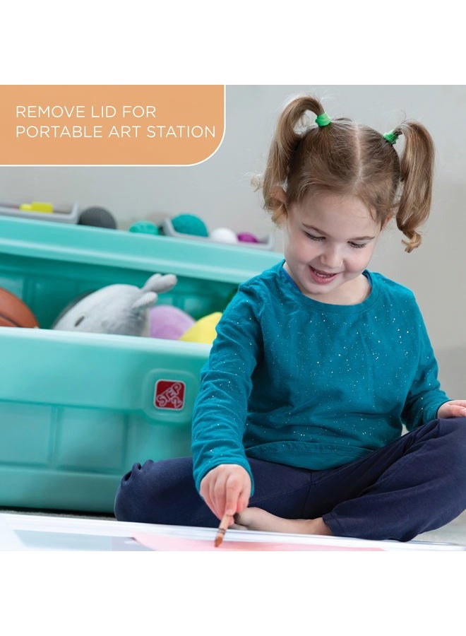STEP2 2-IN-1 TOY BOX & ART LID, MINT - Image 5