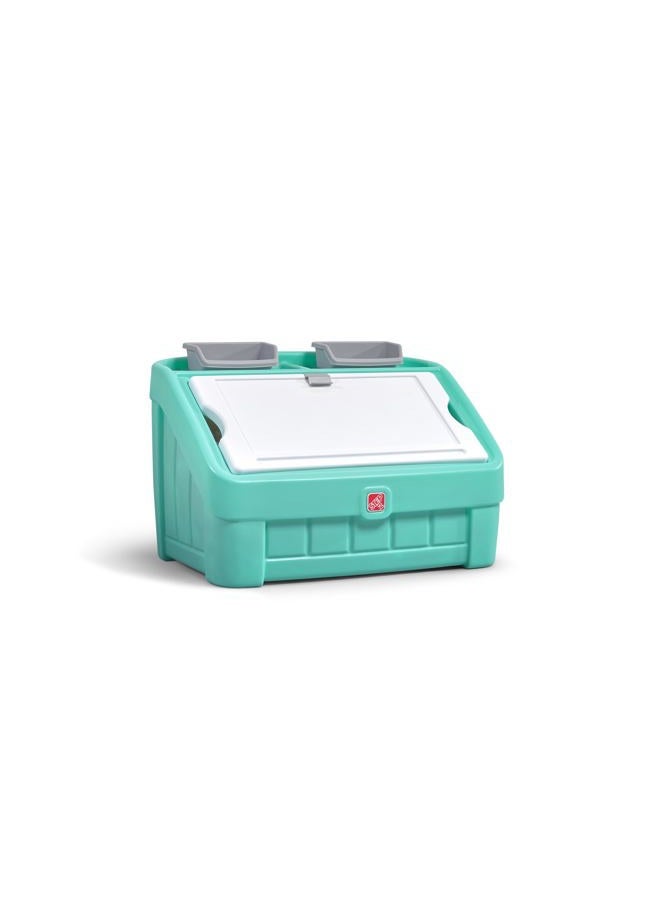 STEP2 2-IN-1 TOY BOX & ART LID, MINT - Image 1