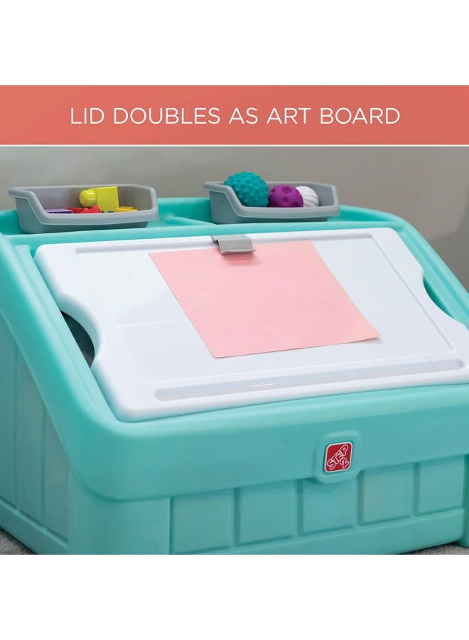 STEP2 2-IN-1 TOY BOX & ART LID, MINT - Image 3