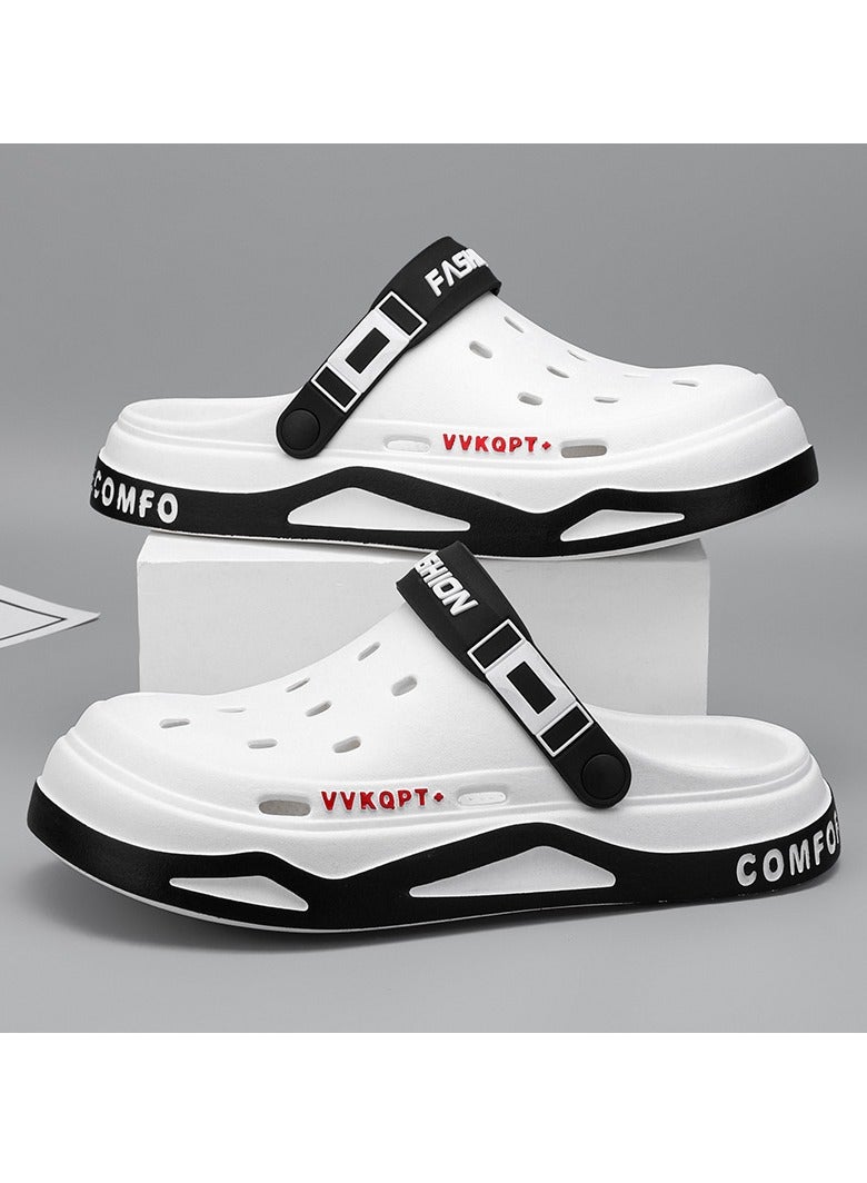 Men's Sandals for Fashion Sandal with Non-slip Soles Thick Sole Beach Breathable perforated shoes Slipper Breathable Slip-on Sandal Men's House Flat Slipper for Indoor & Outdoor  - Image 1