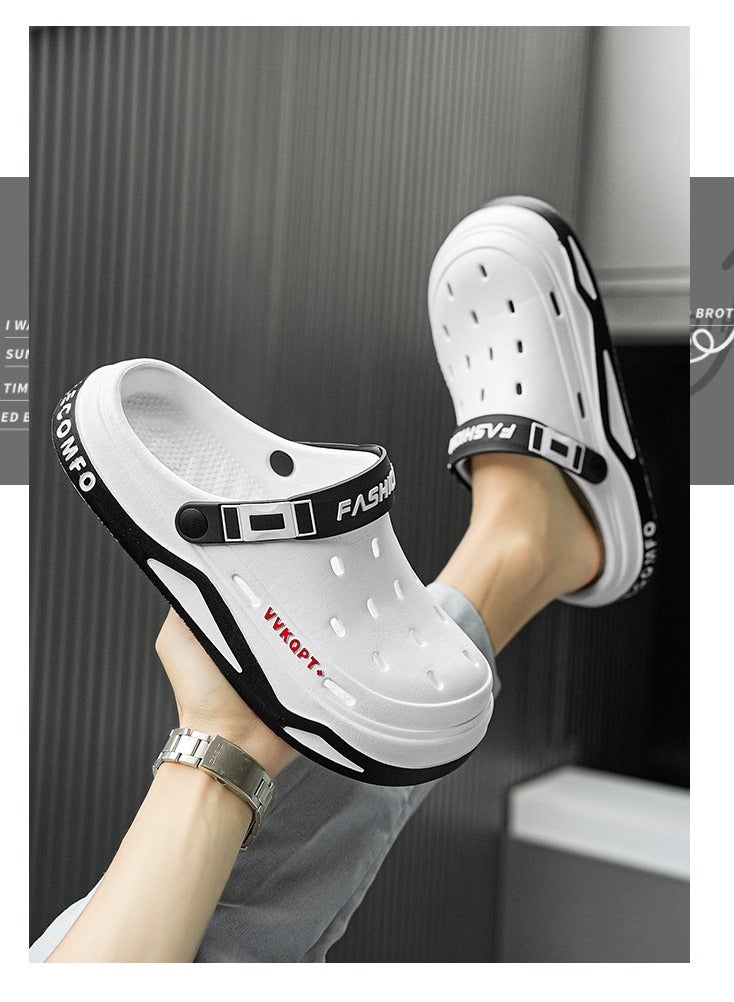 Men's Sandals for Fashion Sandal with Non-slip Soles Thick Sole Beach Breathable perforated shoes Slipper Breathable Slip-on Sandal Men's House Flat Slipper for Indoor & Outdoor  - Image 4