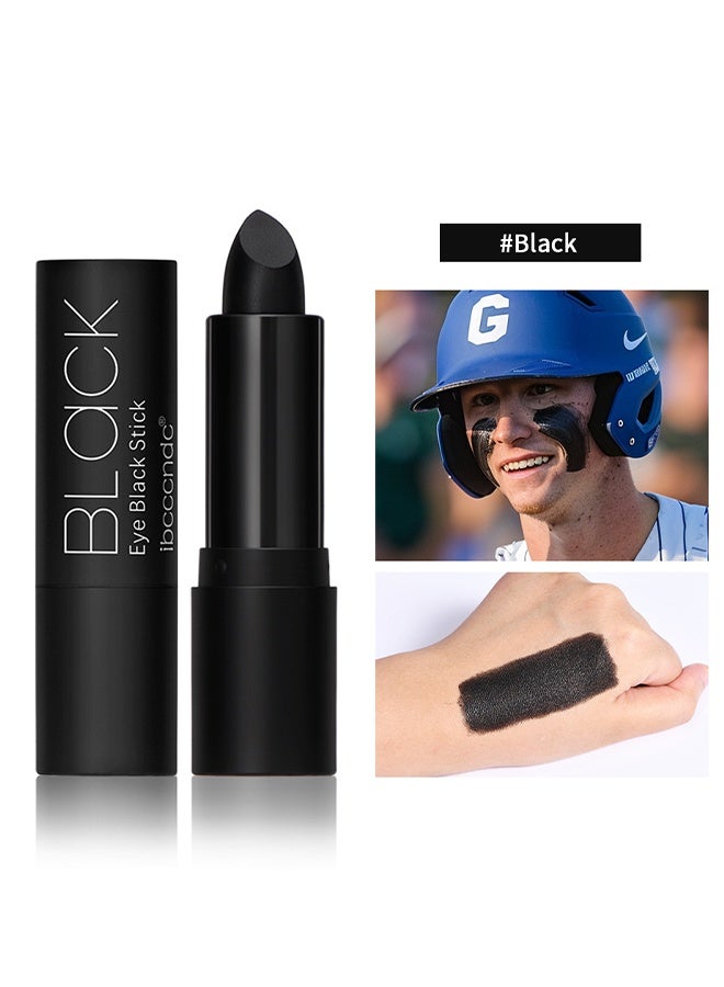 ibcccndc Eye Black Stick,Black Cream-Blendable Face Body Paint Stick for Adults Children Eye Black Softball Football Baseball Sports , Non-Toxic Hypoallergenic for Cosplay Joker Costume Parties,#Black - Image 2