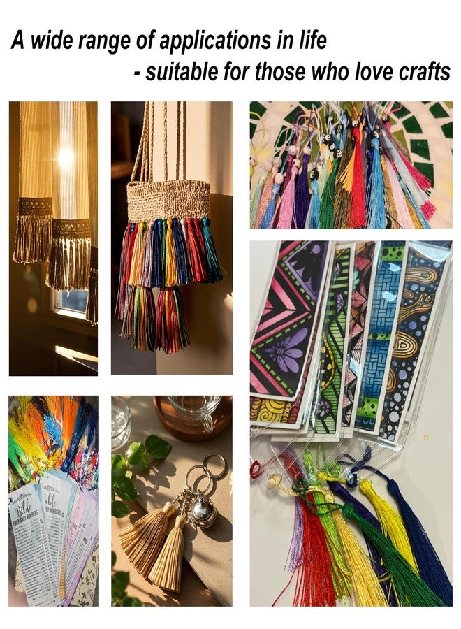 MUXGOA 148 Pcs Bookmark Tassels for Crafts,Key Chain Mini Tassels for Jewelry Making & Graduation Book Marks(37 Colors, 4 Pcs of Each) - Image 4