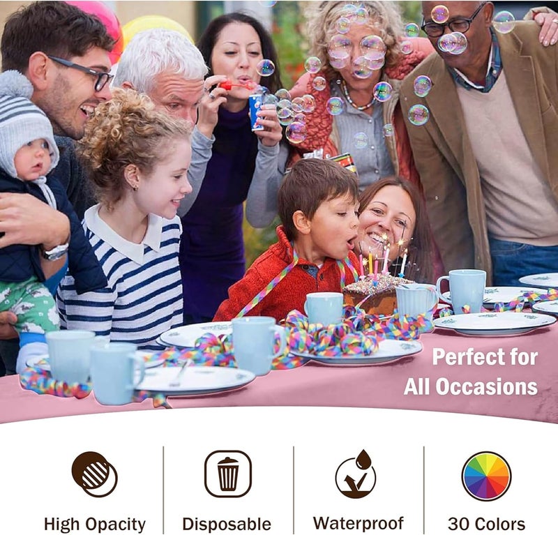 MAGIC VAULT Disposable Plastic Table Cover 54 x 72 Inch - Waterproof Rectangle Tablecloth for Parties and Events (Black) - Image 3