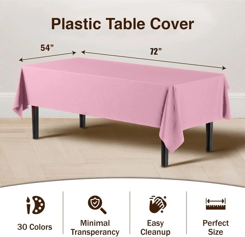 MAGIC VAULT Disposable Plastic Table Cover 54 x 72 Inch - Waterproof Rectangle Tablecloth for Parties and Events (Black) - Image 4