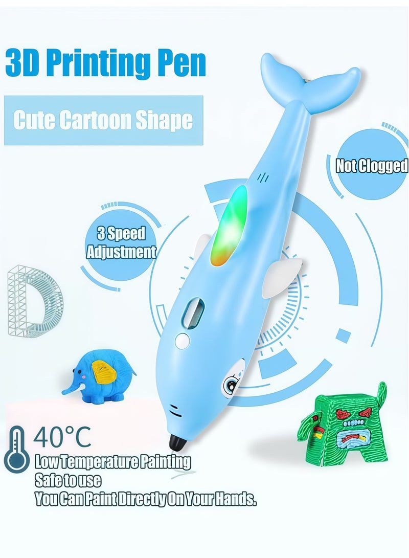 XiuWoo 3D Printing Pen for Kids,3D Printing Drawing Printer Pen LCD Display 3D Drawing Stencils, 3D Printing Pen with Display - Includes 3D Pen, 3 Starter Colors of PLA Filament, Stencil Book + Project Guide, and Charger cable,Adjustable Temperature and Speed DIY Gift Present for Graffiti, Drawing, Model Making (Pink) - Image 5