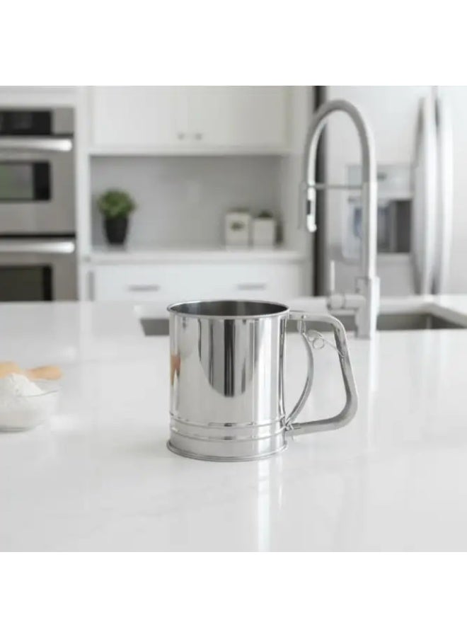 Stainless steel sieve, mug shape, 10 x 12.5 cm - silver