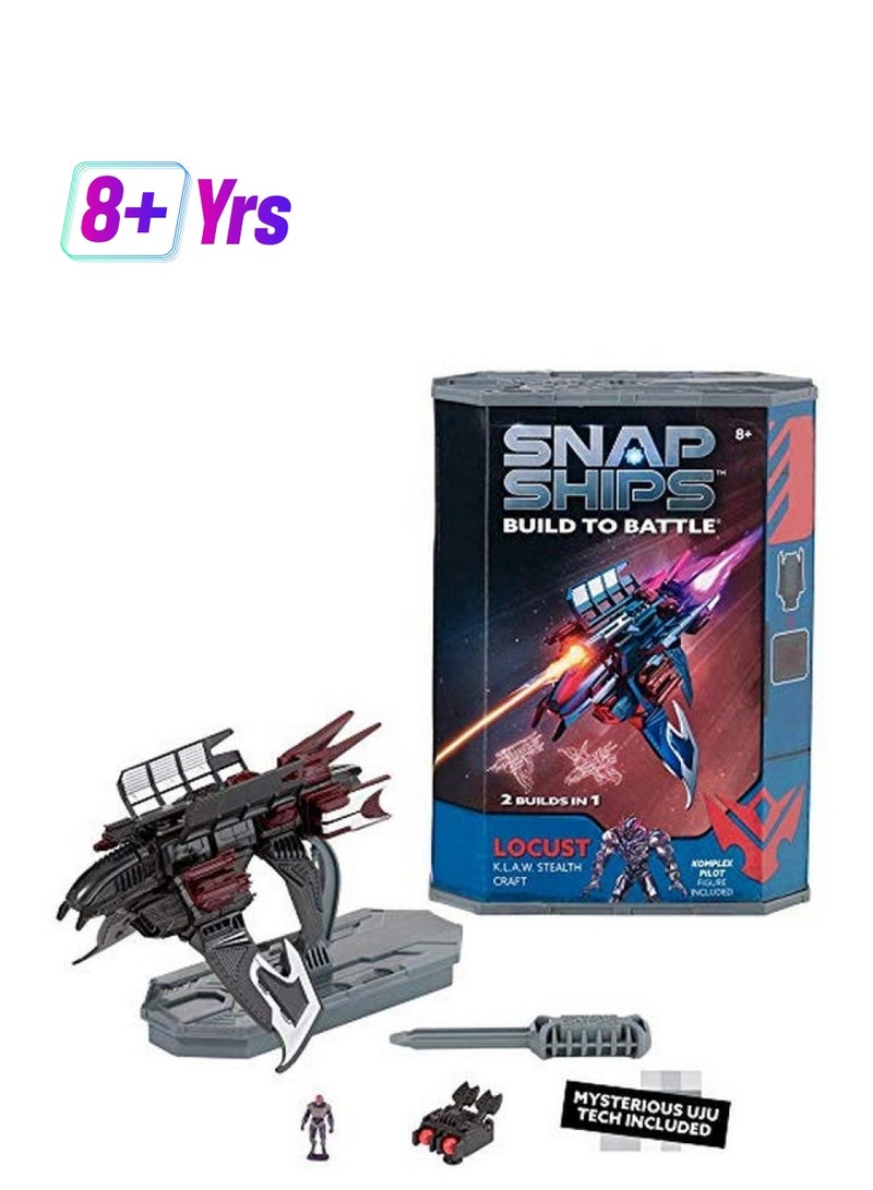 PlayMonster Snap Ships Locust K.L.A.W. Stealth Craft Construction Toy For Custom Building And Battle Play Ages 8+ - Image 1