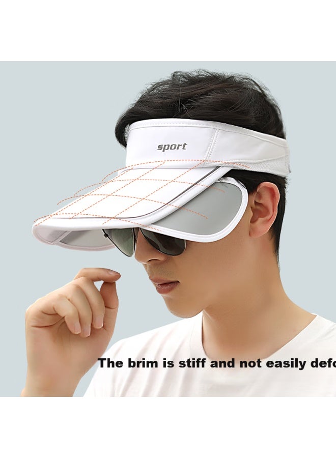 Red Dragonfly Men's Summer Beach Sun Hat Sunscreen Face Shield Korean Fashion Trend Big Brim Cycling Travel Sunshade Top Hat - Image 3