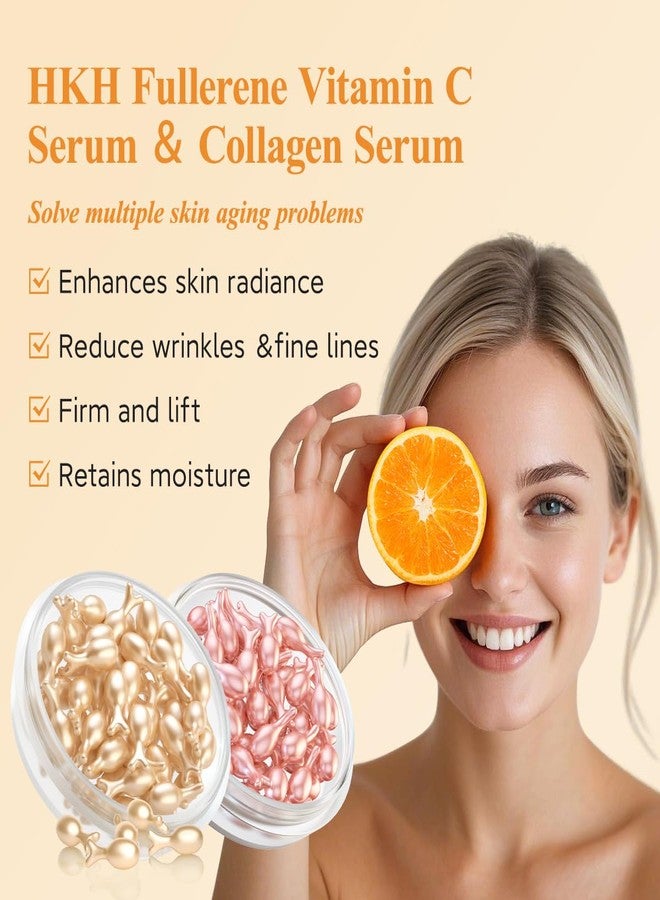 HKH Vitamin C & Retinol Serum for Face - Vit C Oil Capsules with Niacinamide Anti Aging Skincare - Vit A Night Serum Capsules for Women - Moisturise Smooth Fine Lines Even Tone Firming Skin (38+38 ct - Image 2