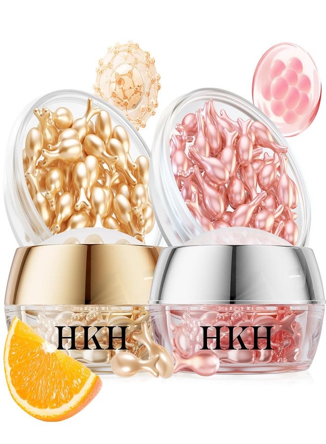 HKH Vitamin C & Retinol Serum for Face - Vit C Oil Capsules with Niacinamide Anti Aging Skincare - Vit A Night Serum Capsules for Women - Moisturise Smooth Fine Lines Even Tone Firming Skin (38+38 ct - Image 1