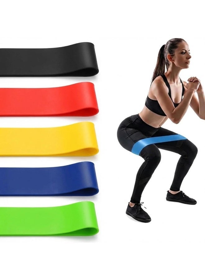 Fokky Elastici Fitness (Set di 5), Elastico Fitness con 5 Livelli di Resistenza, Elastici Palestra con Borse Portaoggetti, Bande Elastiche Fitness per Crossfit, Yoga, Pilates, Squats, Stretching
