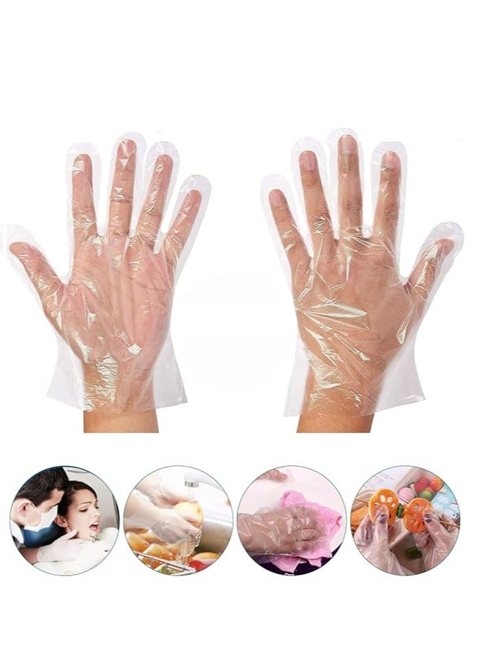 600Pcs Disposable Gloves, Plastic Food Prep Food Safe Disposable Gloves for Cooking Cleaning Hair Coloring Dishwashing Food Handling (6Pack × 100Pcs) - Image 2