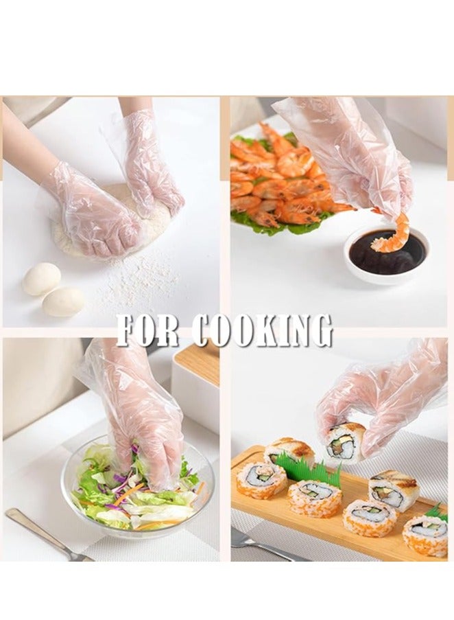 600Pcs Disposable Gloves, Plastic Food Prep Food Safe Disposable Gloves for Cooking Cleaning Hair Coloring Dishwashing Food Handling (6Pack × 100Pcs) - Image 3