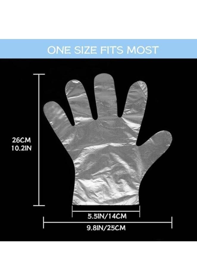 600Pcs Disposable Gloves, Plastic Food Prep Food Safe Disposable Gloves for Cooking Cleaning Hair Coloring Dishwashing Food Handling (6Pack × 100Pcs) - Image 5