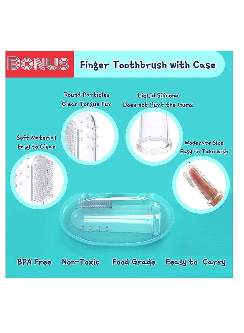 SYOSI 30Pcs Infant Toothbrush and 5Pcs Finger Toothbrush, Disposable Infant Toothbrush Clean Baby Mouth, Infant Tongue Cleaner, Safety Silicone Finger Toothbrush with Box, Baby Soft Tooth Cleaning Tool - Image 3
