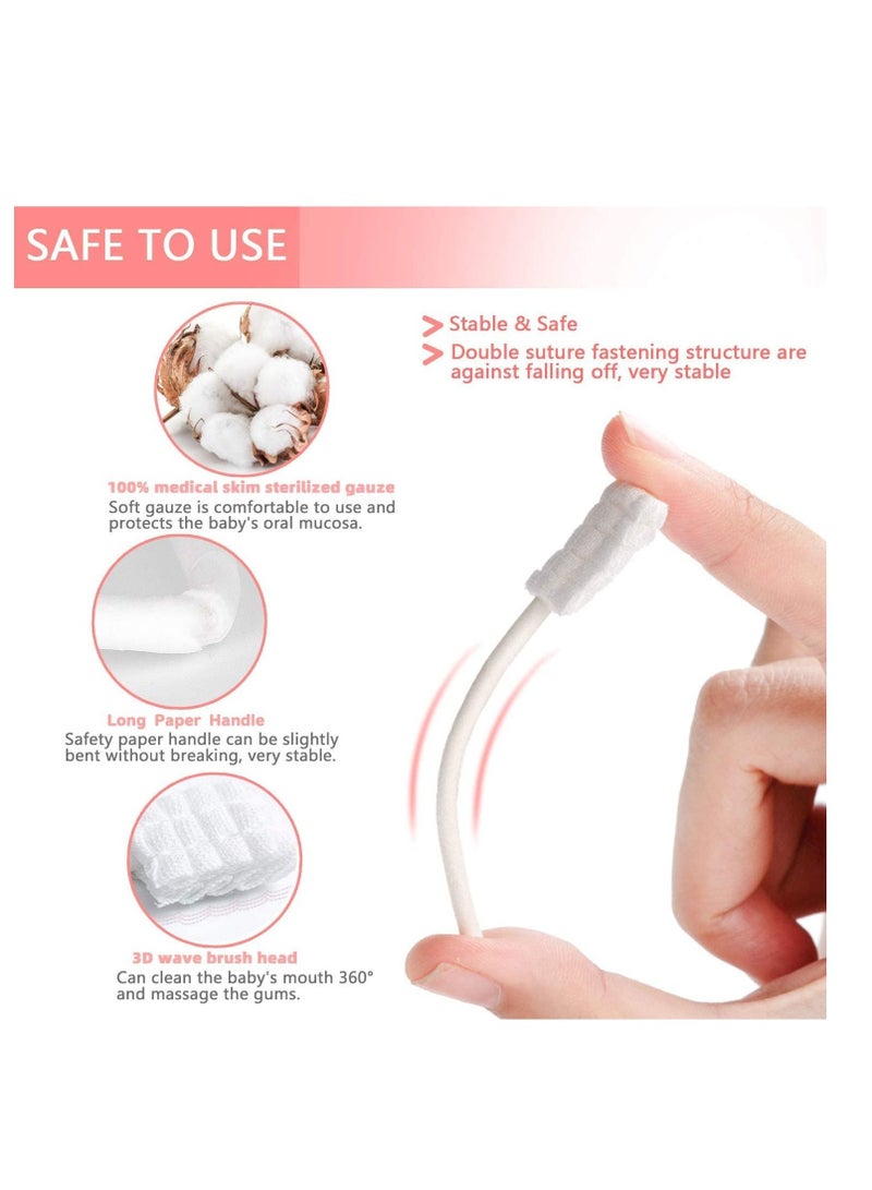 SYOSI 30Pcs Infant Toothbrush and 5Pcs Finger Toothbrush, Disposable Infant Toothbrush Clean Baby Mouth, Infant Tongue Cleaner, Safety Silicone Finger Toothbrush with Box, Baby Soft Tooth Cleaning Tool - Image 4