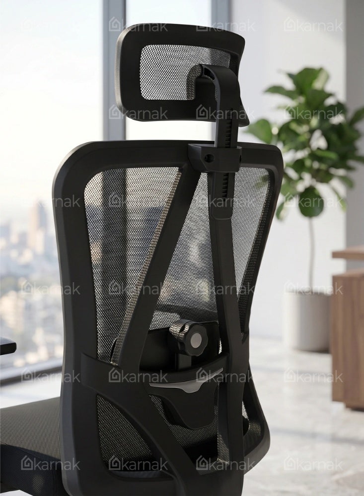 KARNAK Haggerty High Back Office Chair, Executive Office Home Chair | Ergonomic Adjustable Height Lumbar Support Back - Color (Black) - Image 3