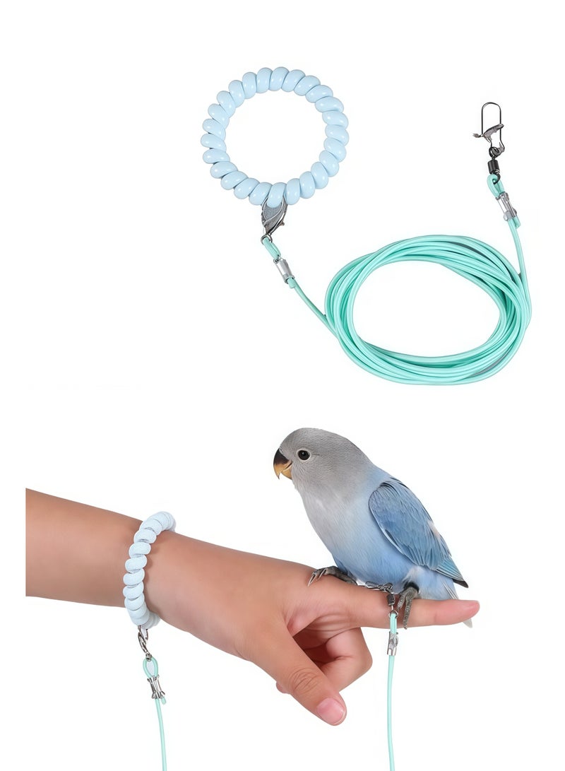 Bird Training Leash, Adjustable Parrot Flying Strap Rope Universal Flying Traction Lead Durable Outing Gadget Outdoor Training Toy for Birds, Parrot, Cockatiel, Parakeet, Lory, 3m elastic flying rope No. 6 foot ring - Image 1