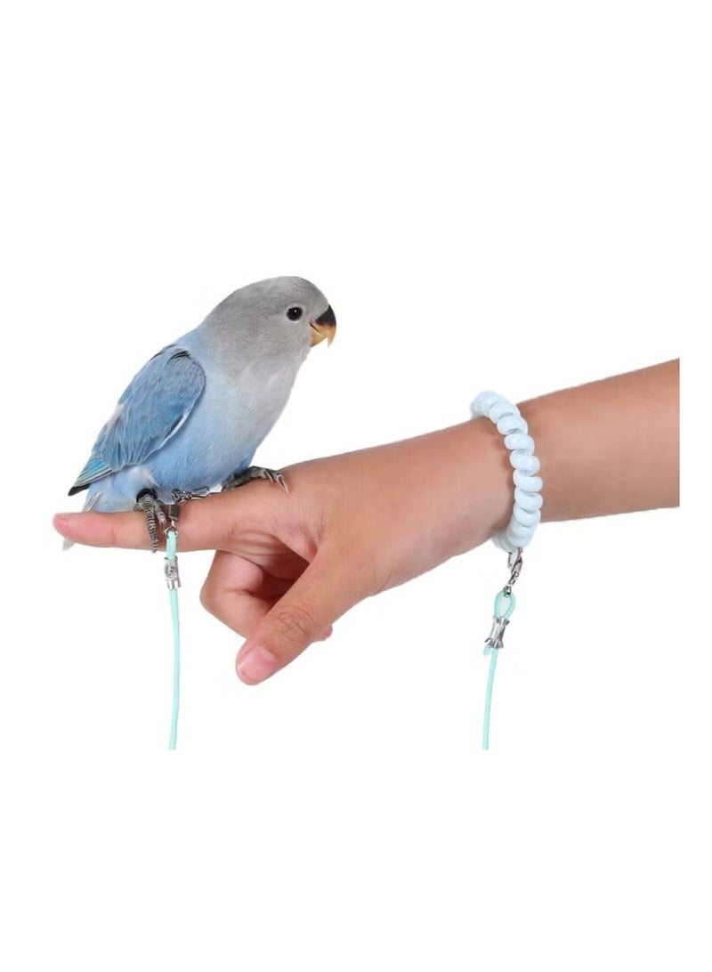 Bird Training Leash, Adjustable Parrot Flying Strap Rope Universal Flying Traction Lead Durable Outing Gadget Outdoor Training Toy for Birds, Parrot, Cockatiel, Parakeet, Lory, 3m elastic flying rope No. 6 foot ring - Image 4